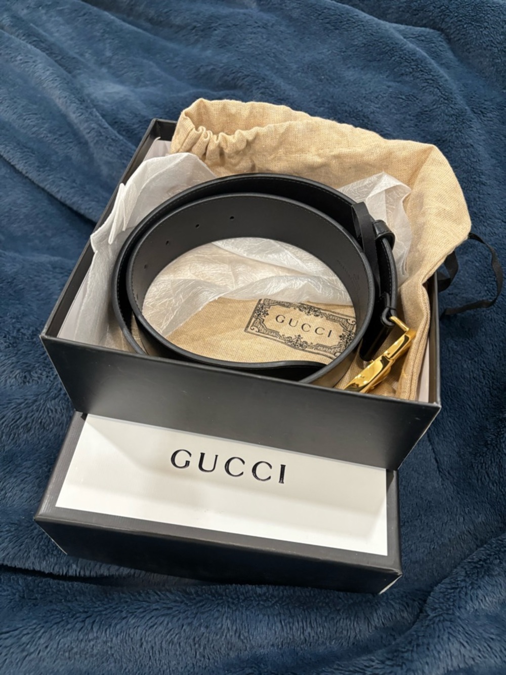 Gucci Black Leather Belt
